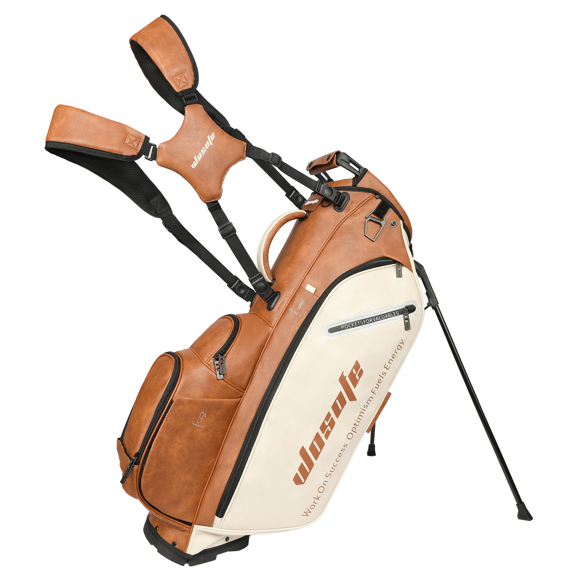 JB17 Hot Sale Kualitas tinggi Khaki Golf Stand Bag Kapasitas Besar Luar Ruang Esensial-Copy