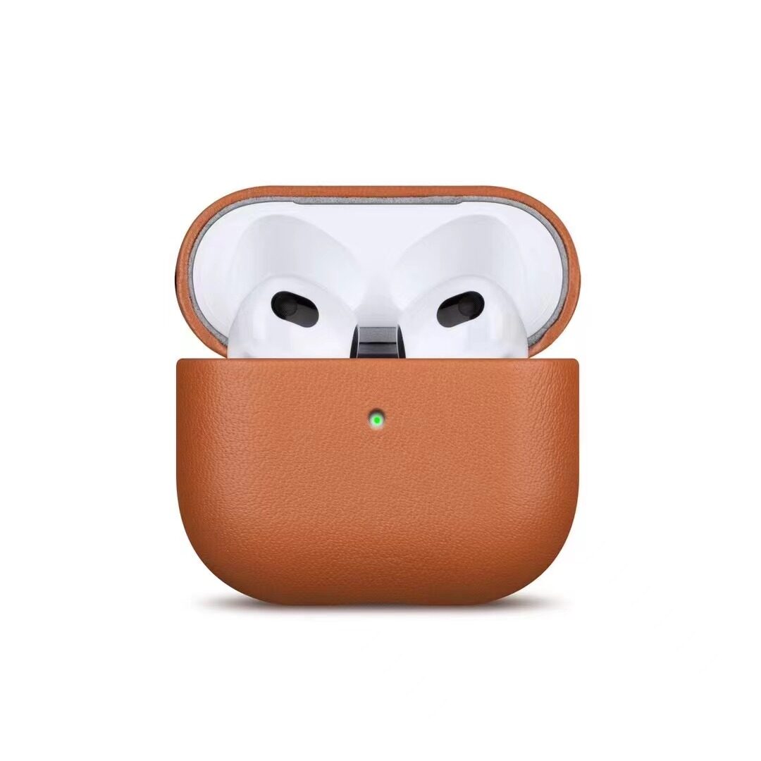 AirPods Pro Vollnarbenledertasche ， [Handgefertigte Serie] Rindsleder AirPods Pro Cover Schutzhaut, tragbare stoßfeste Shell-Kopie