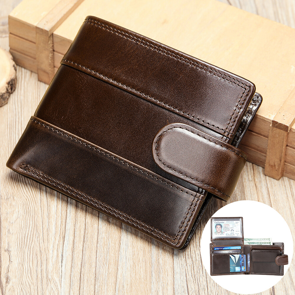 NIUCUNZH Designer Wallet Men Bifold Short Front Coin Pocket Purse Leather Credit Card Holder Wallet Genuine Leather Wallet Men