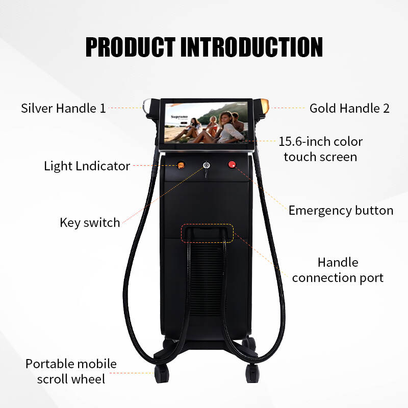 Alexandrite hair removal machine;soprano ice platinum diode laser; remove hair effect