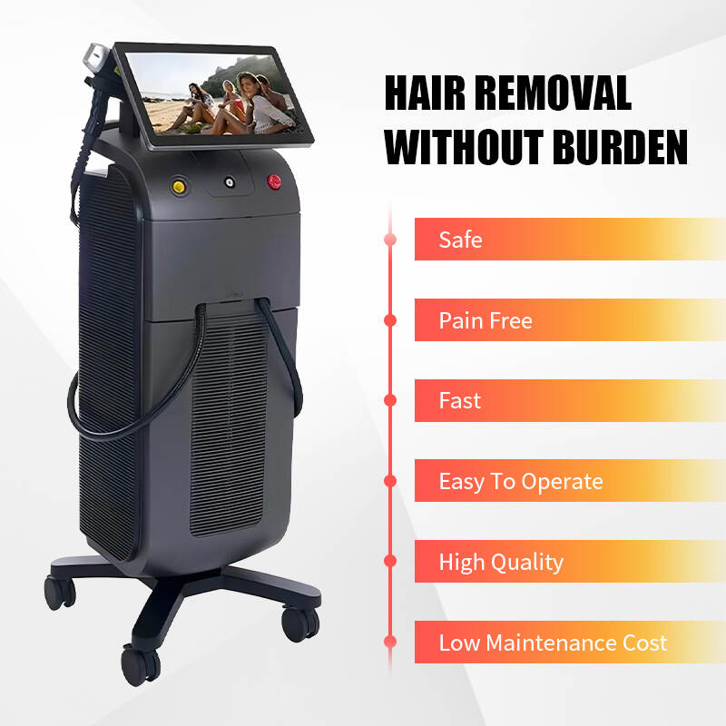 Alexandrite hair removal machine;soprano ice platinum diode laser; remove hair effect