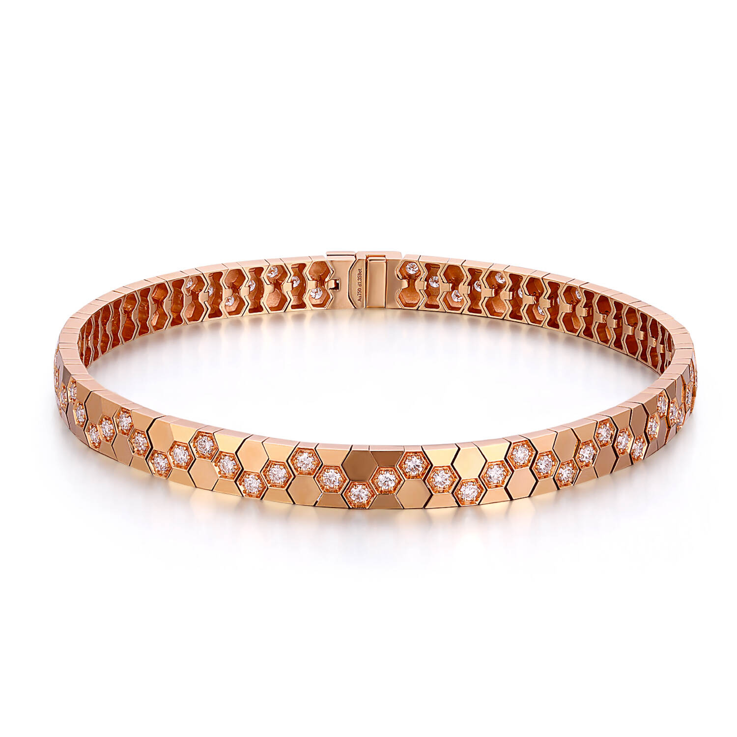 Honeycomb Bracelet 18K Rose Gold with Diamond-Set