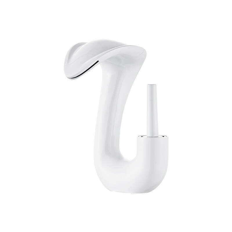 Creative White Cobra cold and hot water faucet bathroom full copper basin faucet Hotel bathroom basin faucet