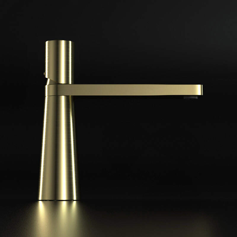 Brushed gold dwarf - Minimalist light luxury faucet Washbasin art 2-in-1 Hot and cold water washbasin faucet