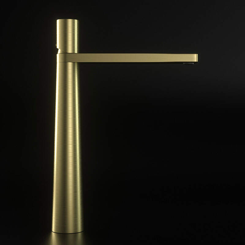 Brushed gold and raised - Minimalist light luxury faucet Washbasin art 2-in-1 Hot and cold water washbasin faucet