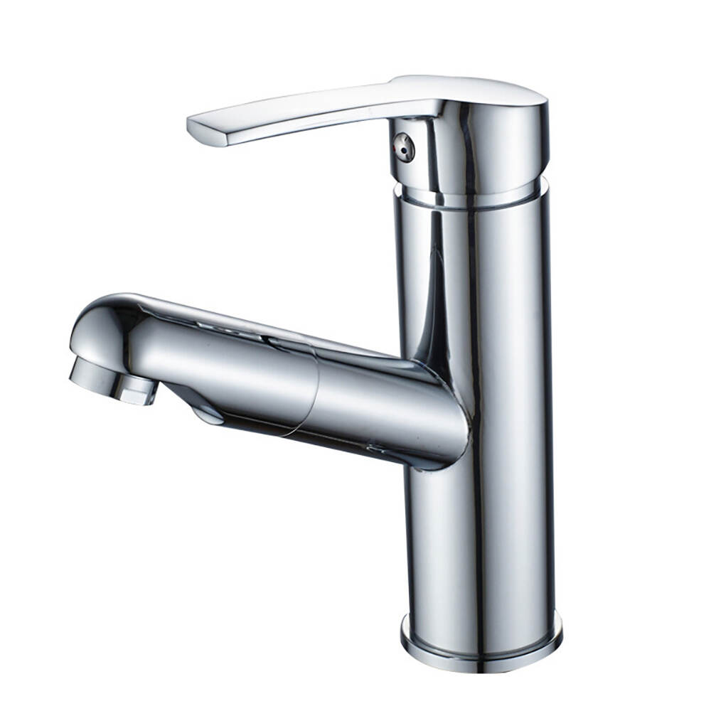 10132 Pull-Out Kitchen Faucet with Cold and Hot Water for Home Bathroom Sink Vanity Washbasin-Chrome plating