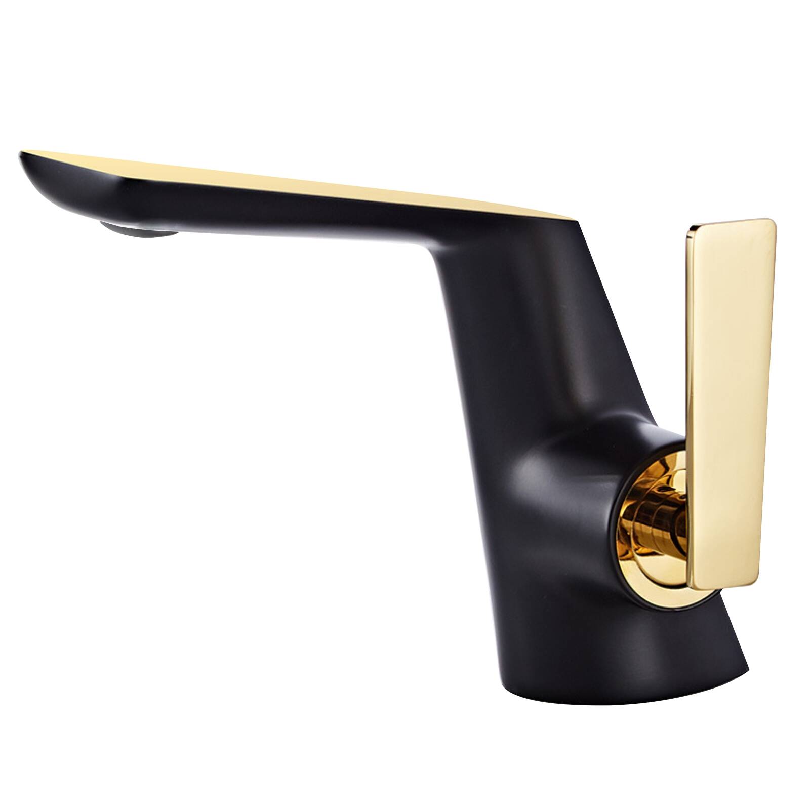 Star Moon single hole brass basin hot and cold faucet Bathroom cabinet faucet Hand wash basin faucet-Black gold