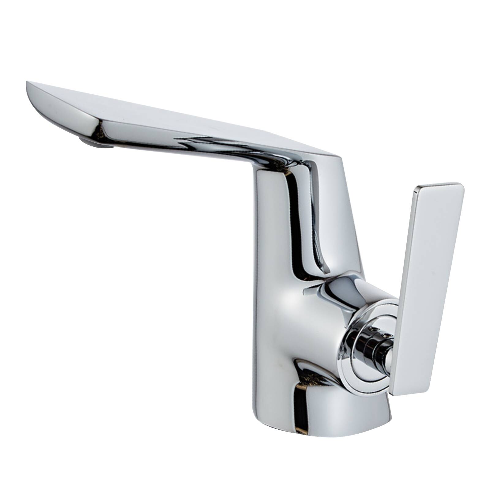 Star Moon single hole brass basin hot and cold faucet Bathroom cabinet faucet Hand wash basin faucet-Chrome plating