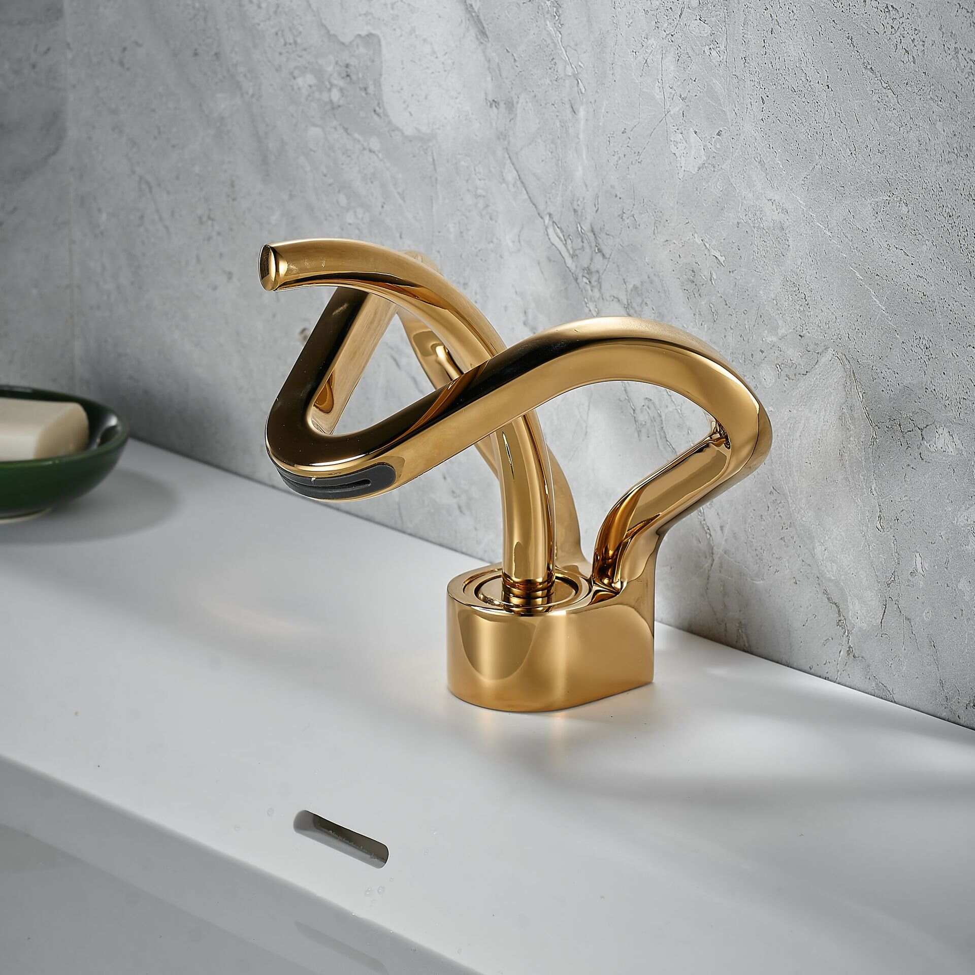 Creative modern air Cold Hot Gold bathroom cabinet Bathroom basin Washbasin faucet