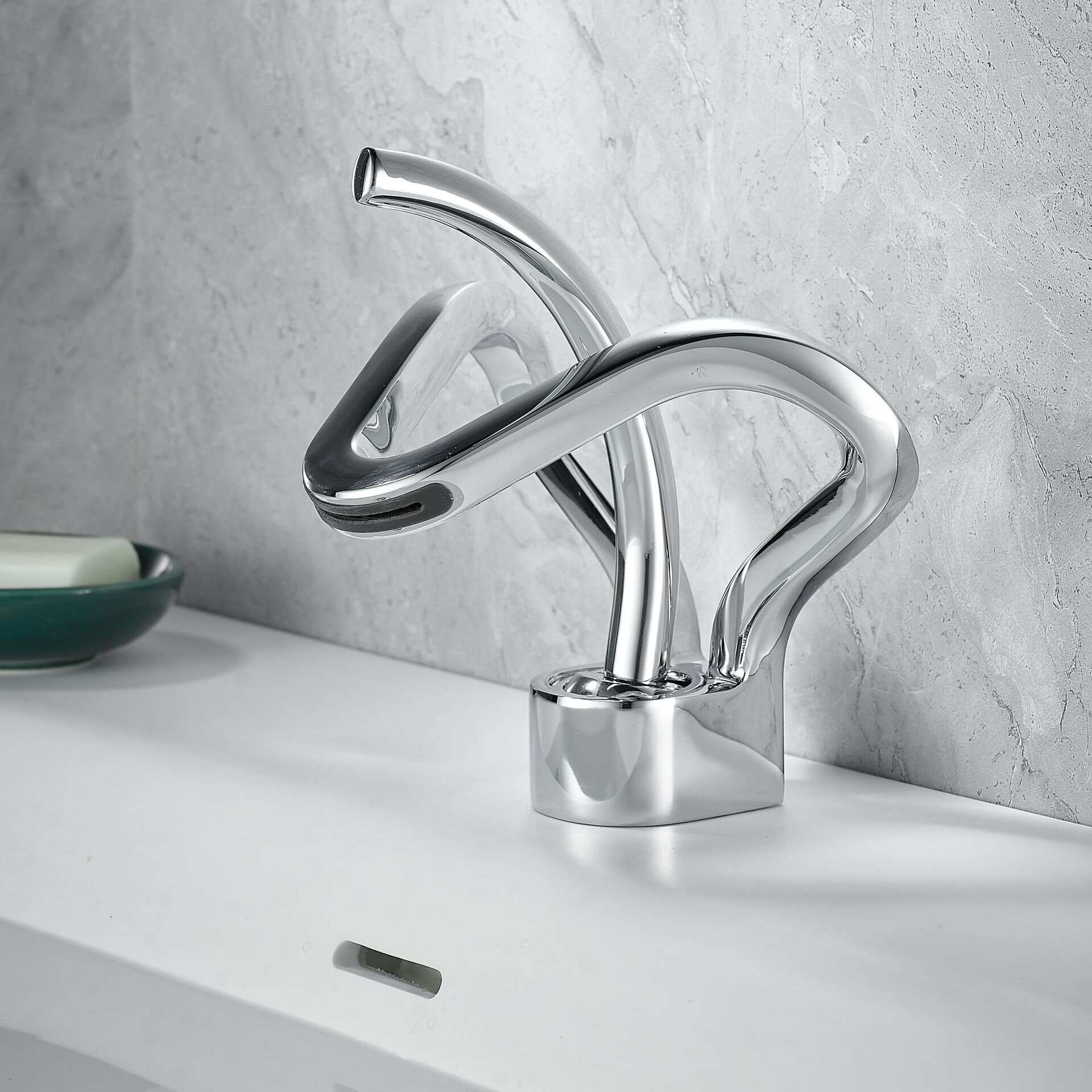 Creative modern air cold hot plated silver bathroom cabinet Bathroom basin Washbasin faucet