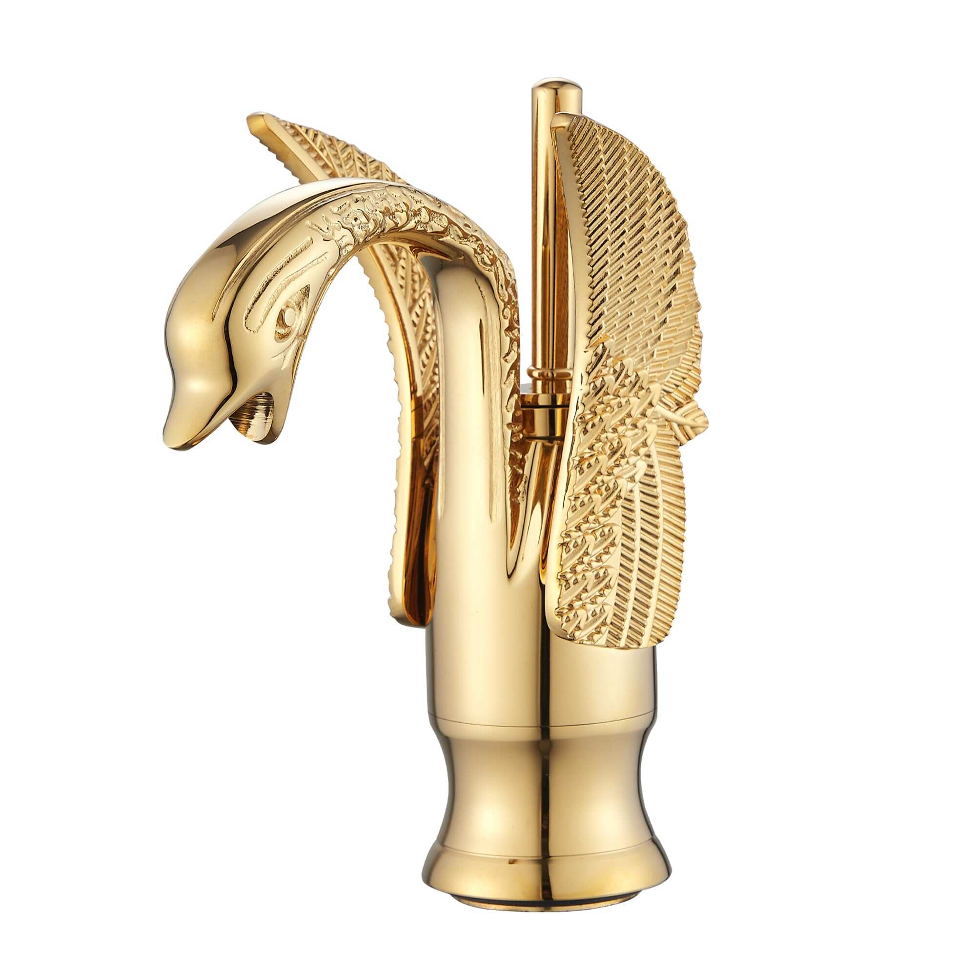 French retro all copper gold swan faucet Household creative basin wash basin hot and cold faucet