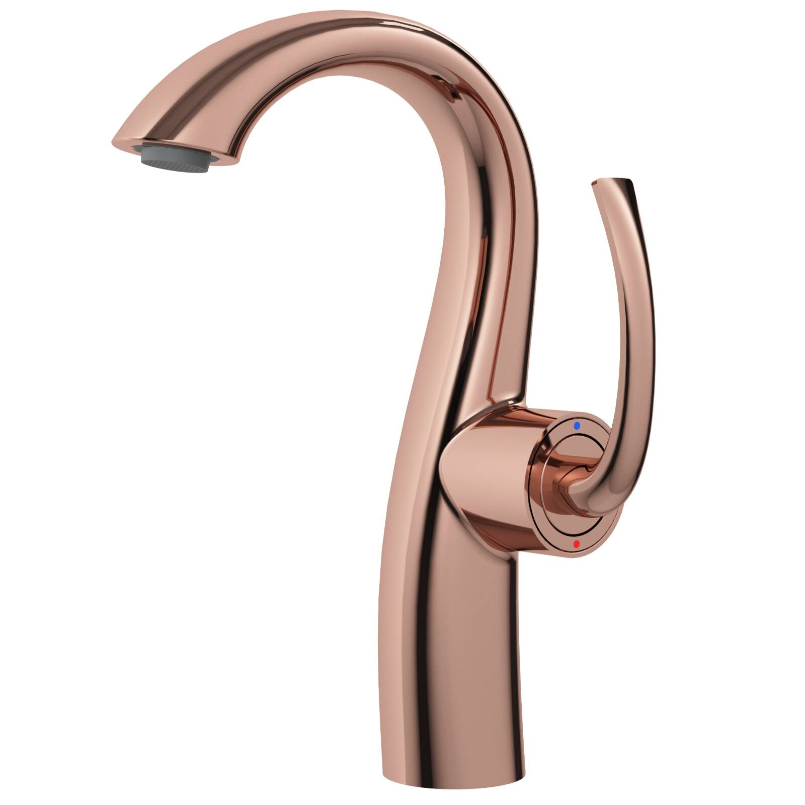 560 Rose gold swan full copper basin faucet White hot and cold bathroom light luxury bathroom cabinet faucet