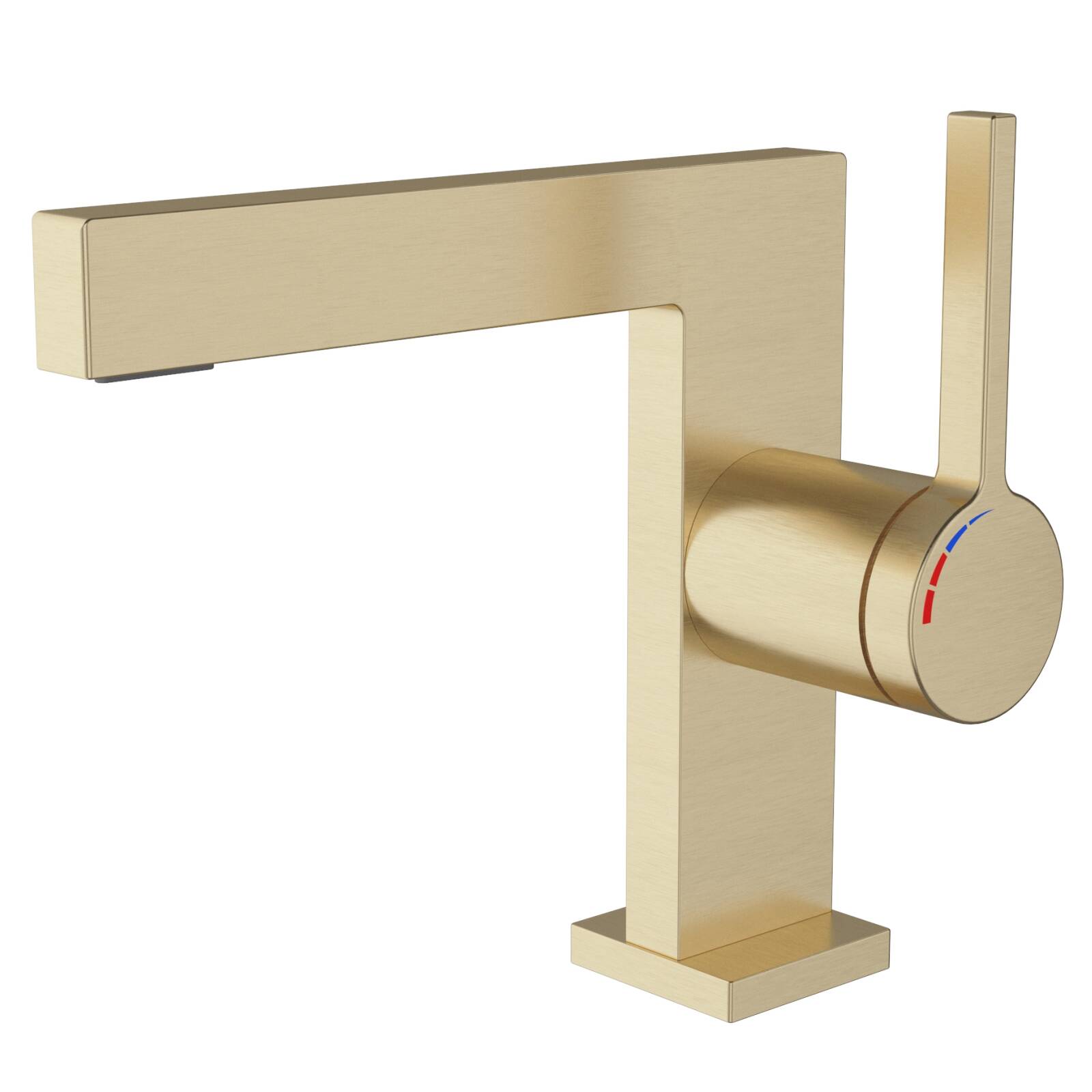 5604 Brushed gold flat decent basin faucet Hot and cold single-hole bathroom full copper faucet wash basin