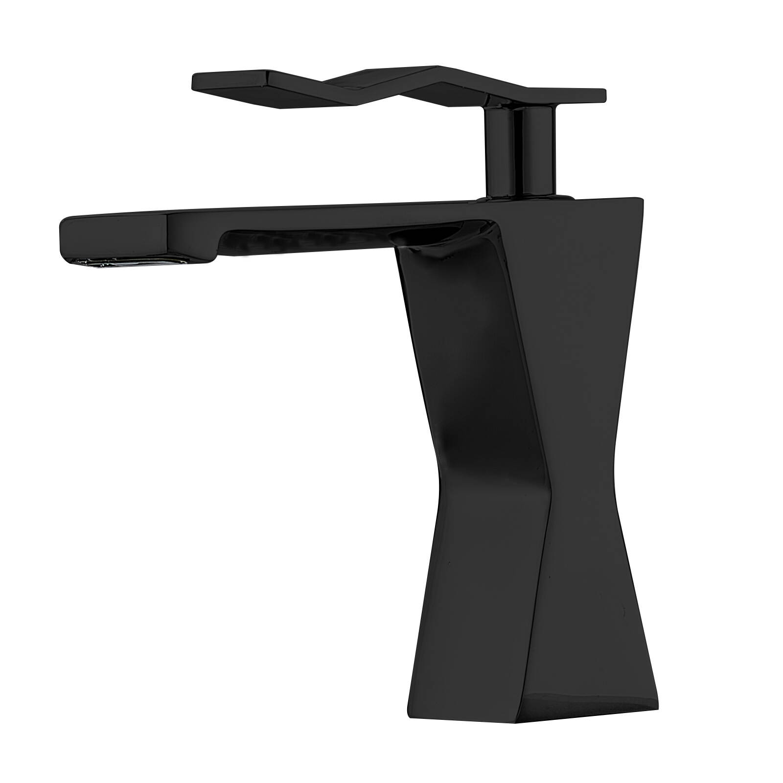 5651 Black square edge single hole all copper faucet Wash basin Hot and cold wash basin Waterfall bathroom cabinet Toilet