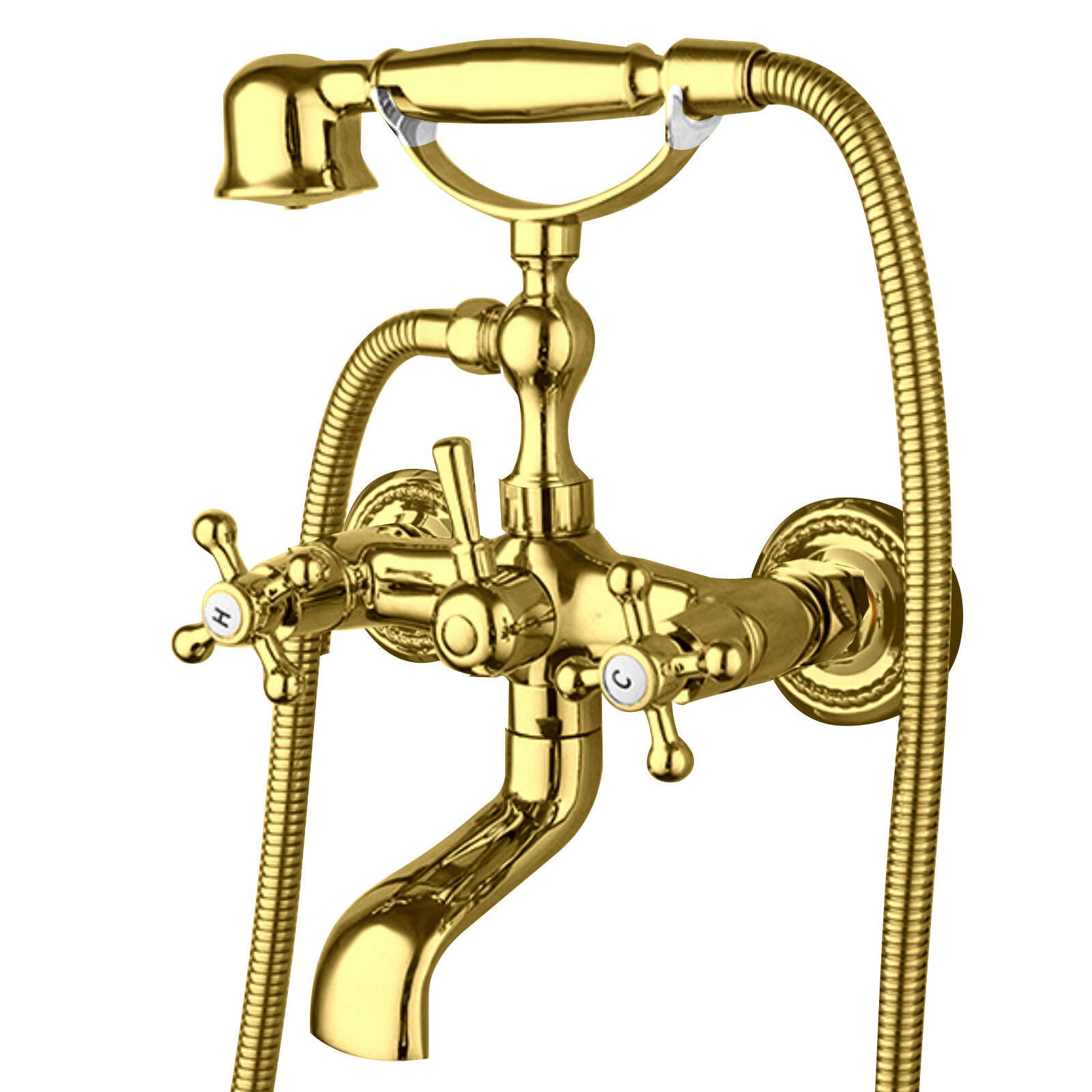 5616 two-handed telephone shower gold copper modern bathtub shower faucet bath side shower faucet hot and cold