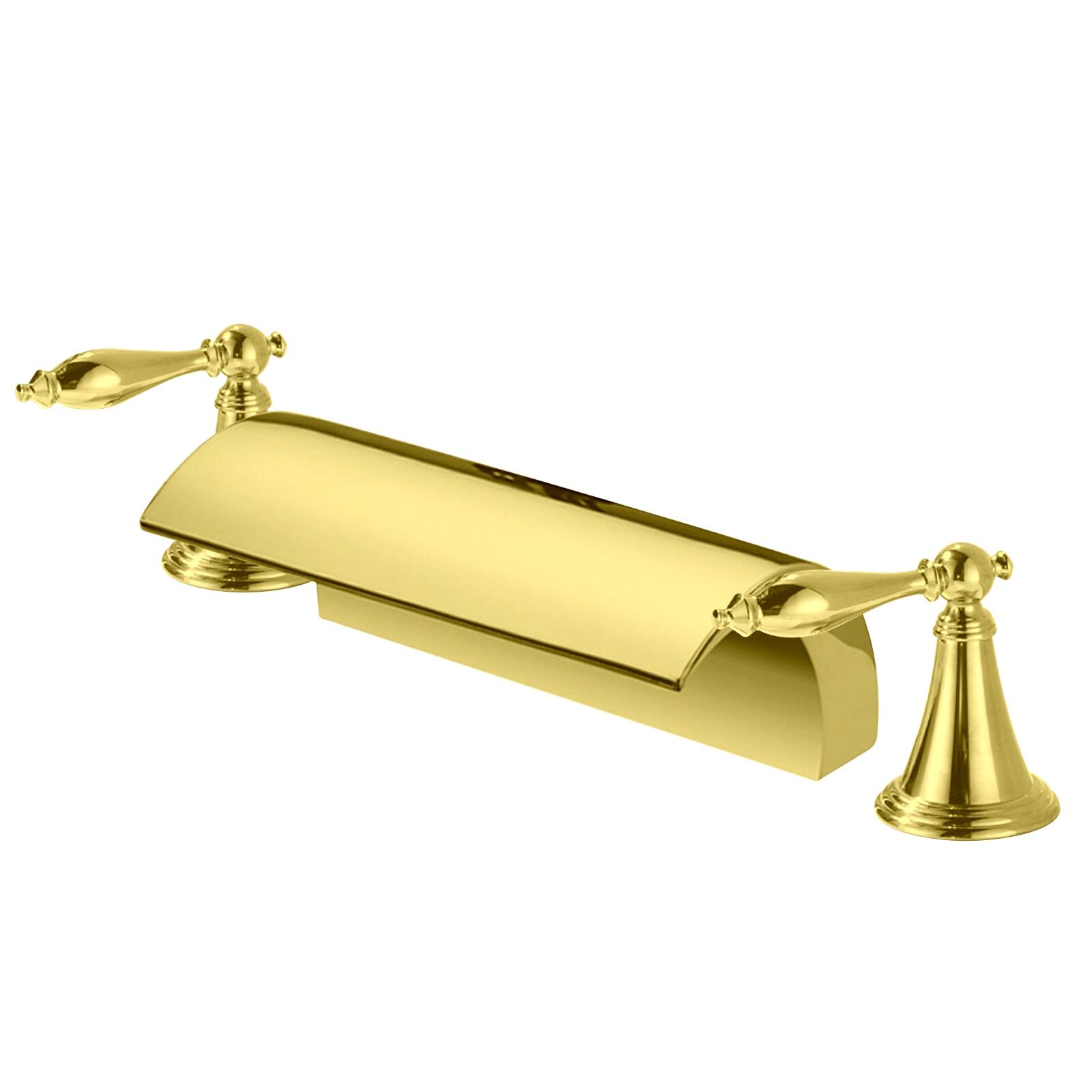 5498 golden three-hole basin electroplating faucet waterfall faucet hot and cold cylinder side three-piece set-copy-copy