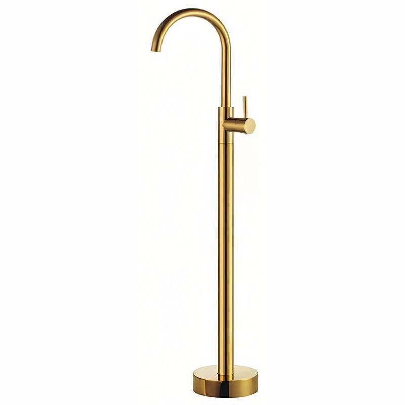 5635 Single-function floor bath faucet Golden round tube shower head vertical shower faucet clear installation