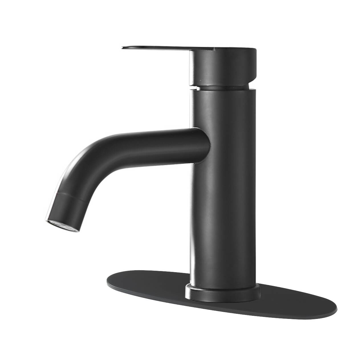 5654 curved single hole basin faucet black wash basin household hot and cold wash basin Bathroom counter basin toilet