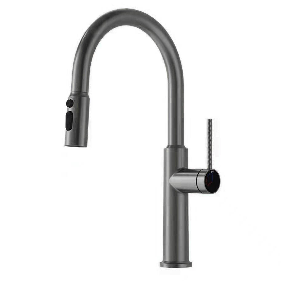 5685 FJT 6040 Pull-out dish gun Gray all copper kitchen pull-out faucet Retractable faucet for hot and cold dishes