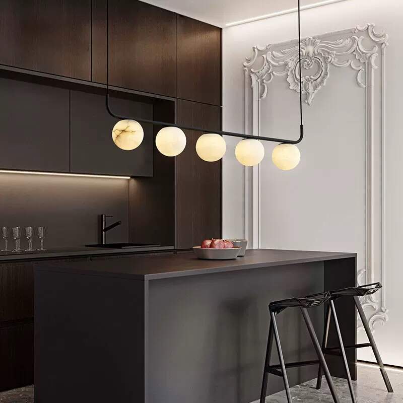 Alabaster Global Linear Pendant Light