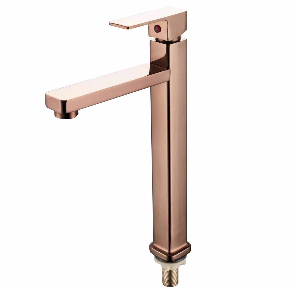 5708 Square single cooling basin faucet added height - rose gold