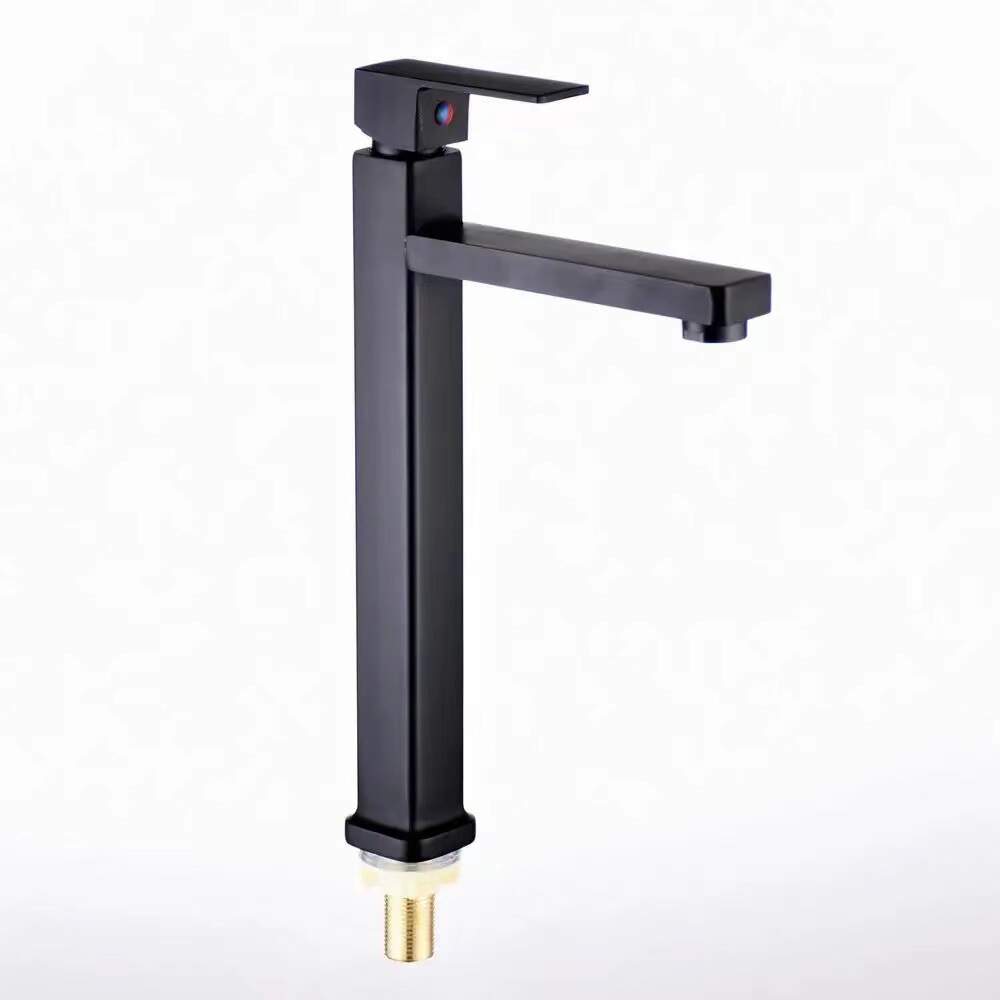 5715 Square single cooling basin faucet height - black