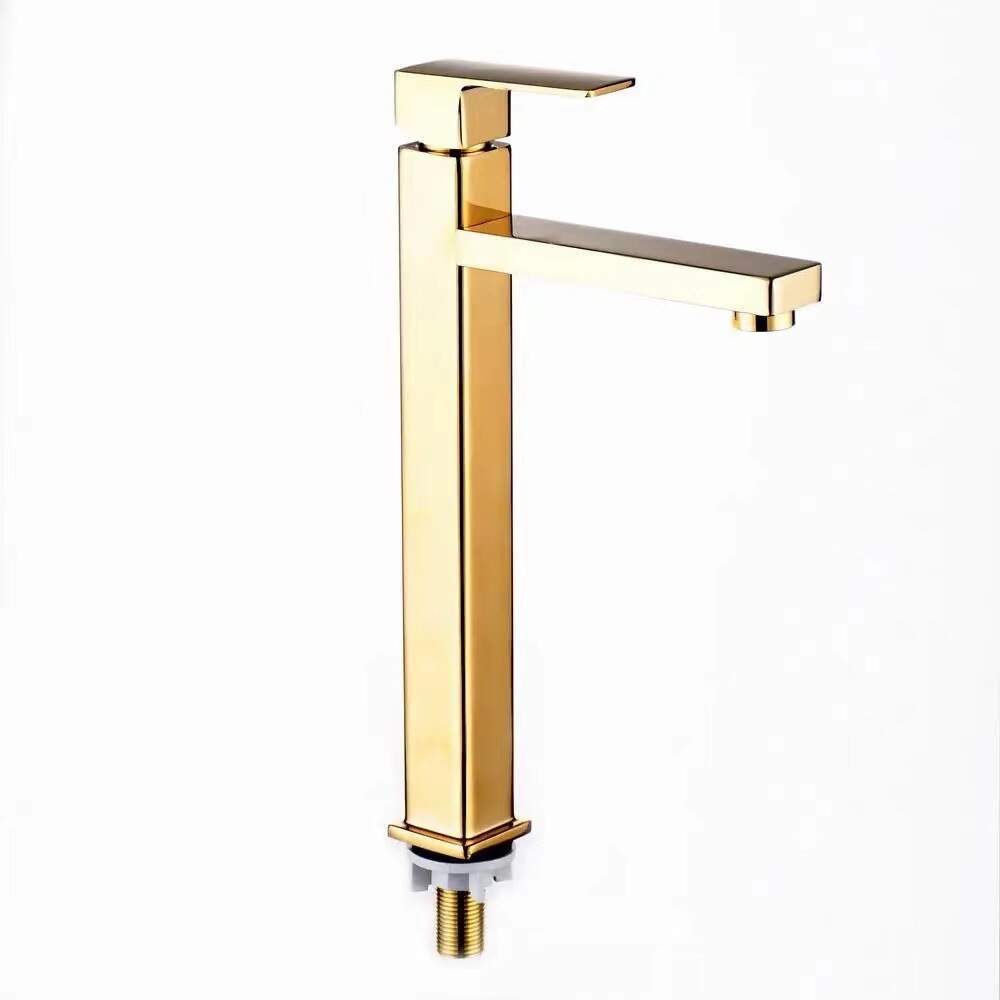 5723 Square single cooling basin high - brushed gold