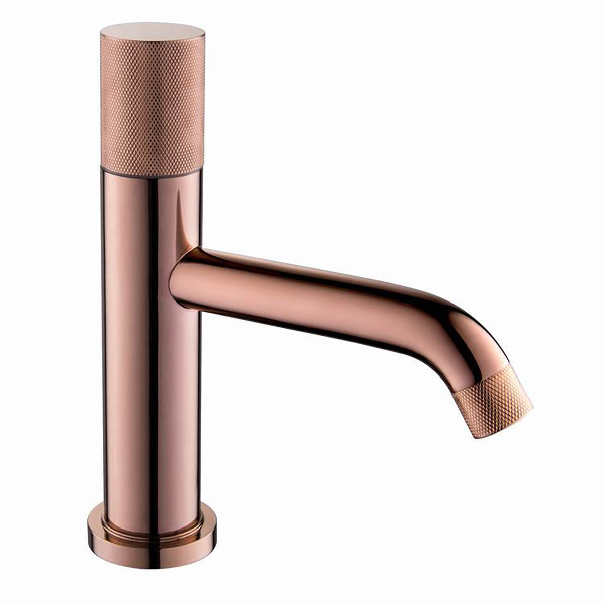 5720 Knurled single hole Hot and cold basin faucet low rose gold