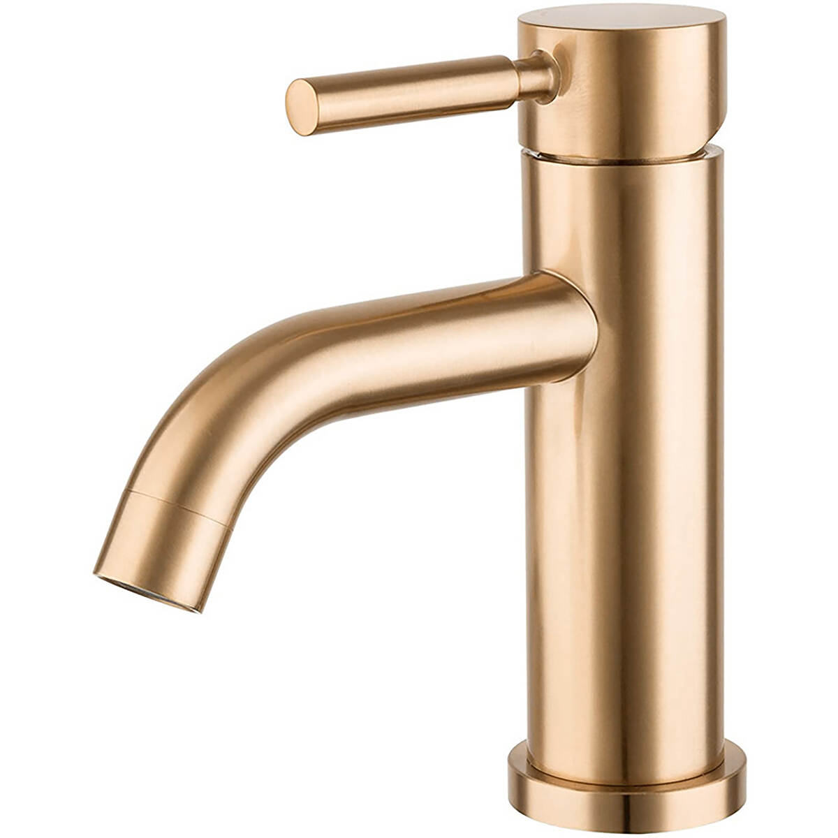 5711 Curved tip single cold basin faucet low - rose gold