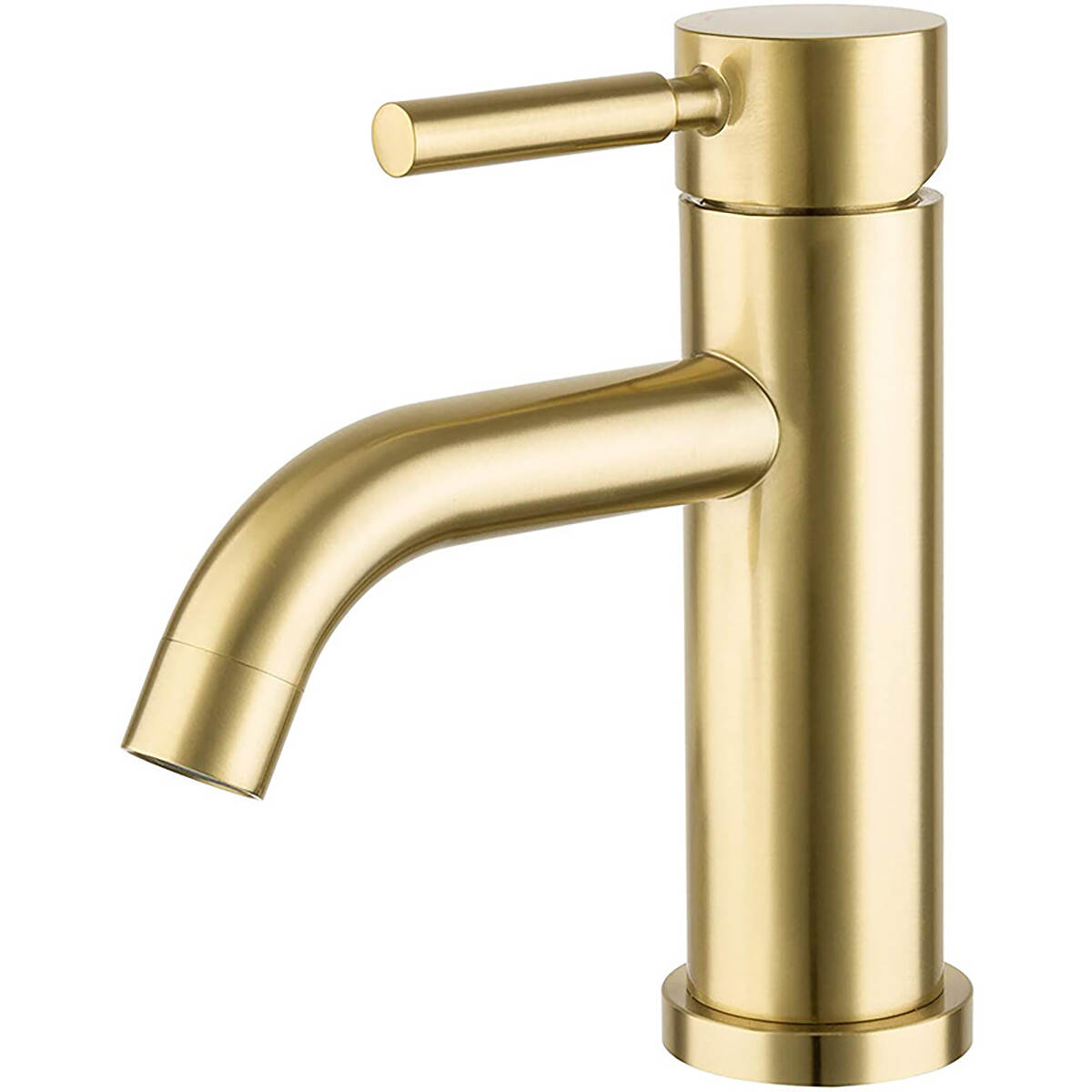 5722 curved tip single cold basin faucet low - brushed gold