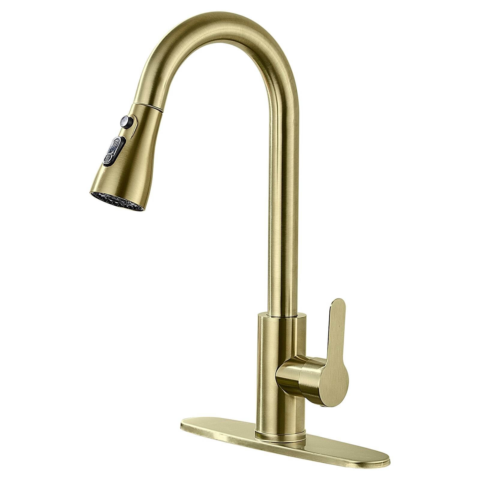 5655 Light luxury dish pot hot and cold water tap pull gold