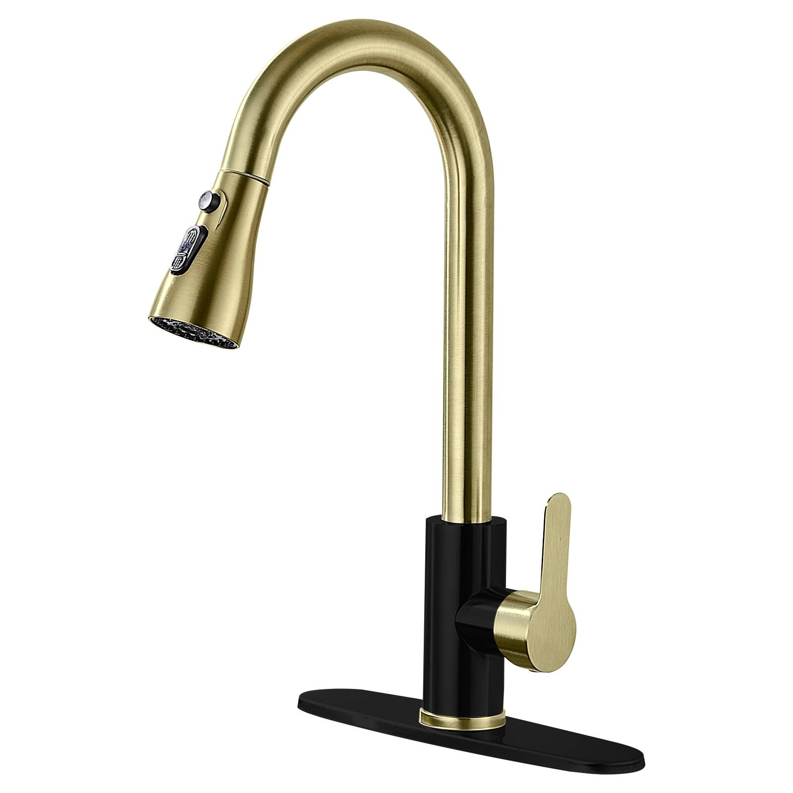 5656 Light luxury dish basin cold and hot water tap pull black gold