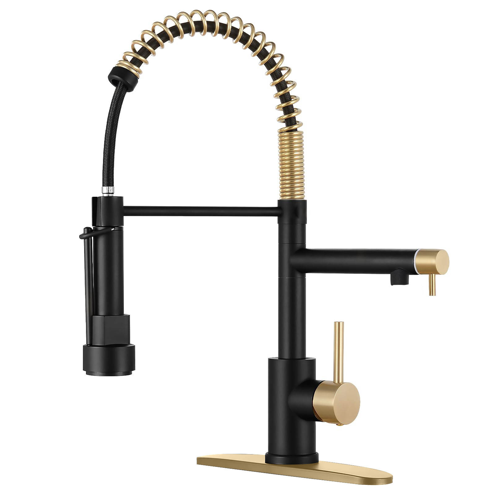 5741 Telescopic anti-splash multi-functional spring kitchen faucet black gold