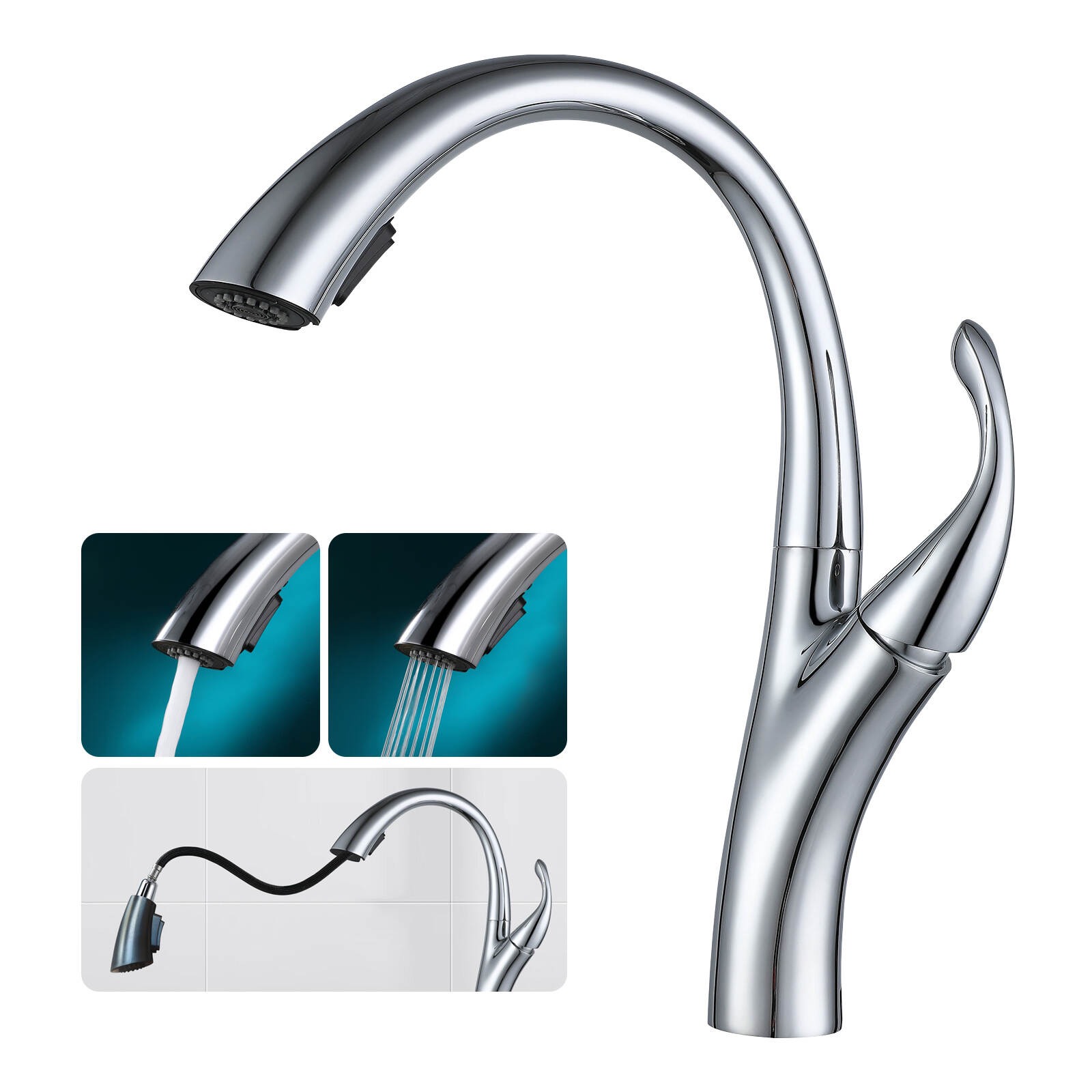 5756 Movie star pull type hot and cold basin faucet chrome plating