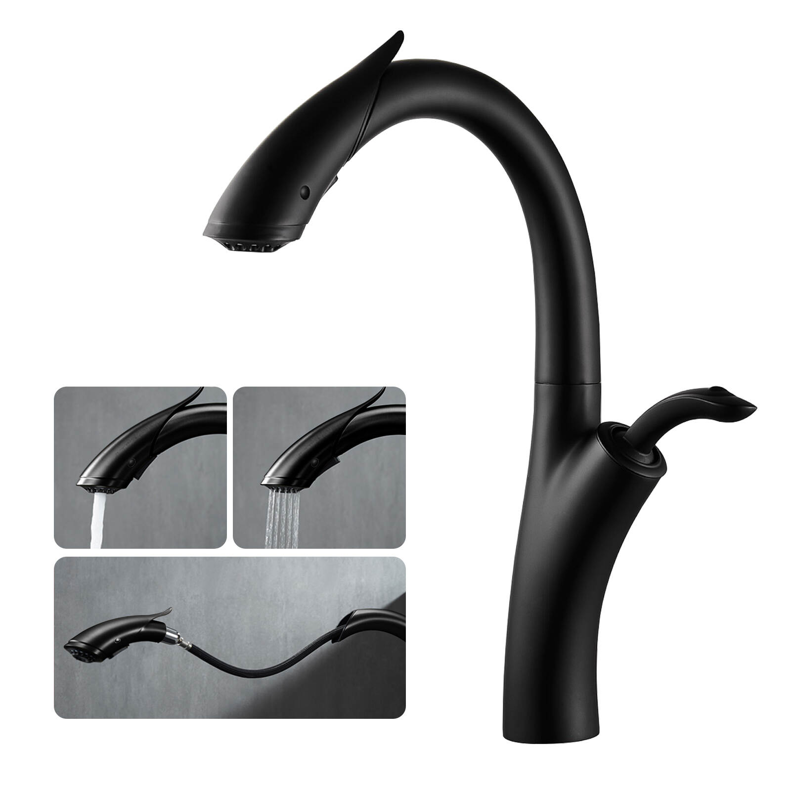 5760 SASS Pull Hot and cold basin faucet black