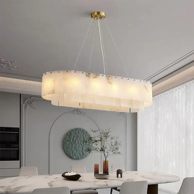 Alabaster Dining Room Round Chandelier Lighting