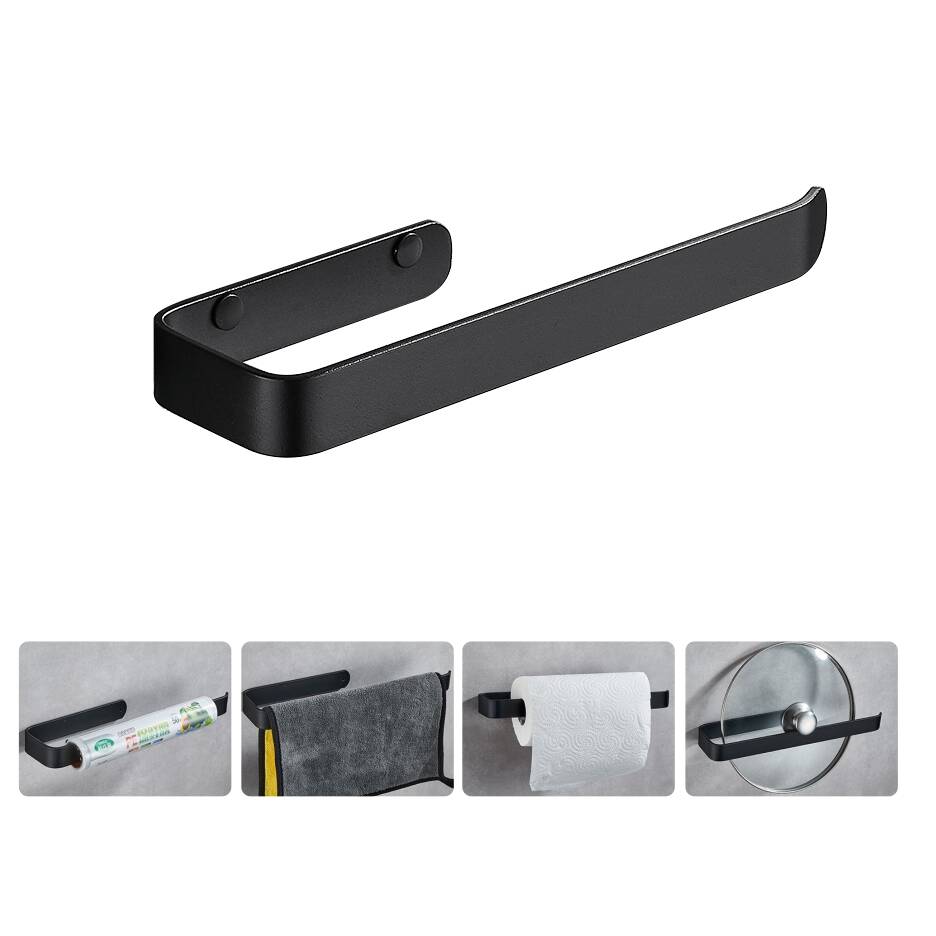 5456 Black multifunctional towel bar 28cm