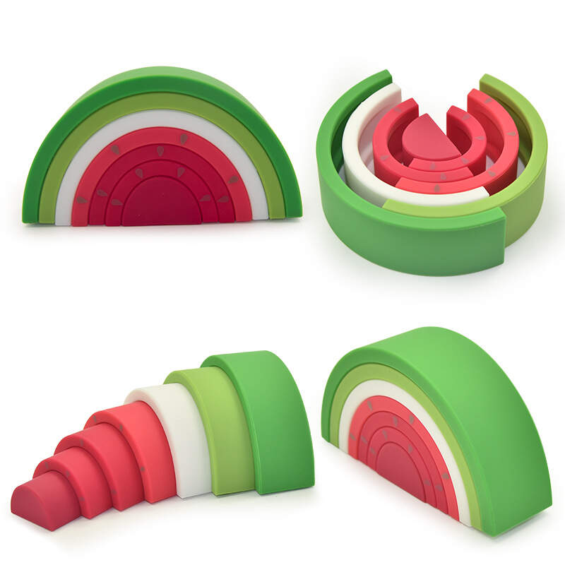 Watermelon silicone baby blocks-7pcs one pack