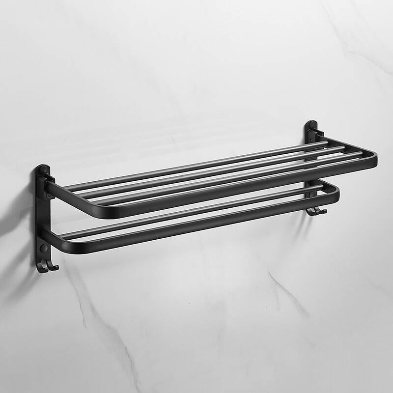 5442 Black - Folding towel holder 48.5cm