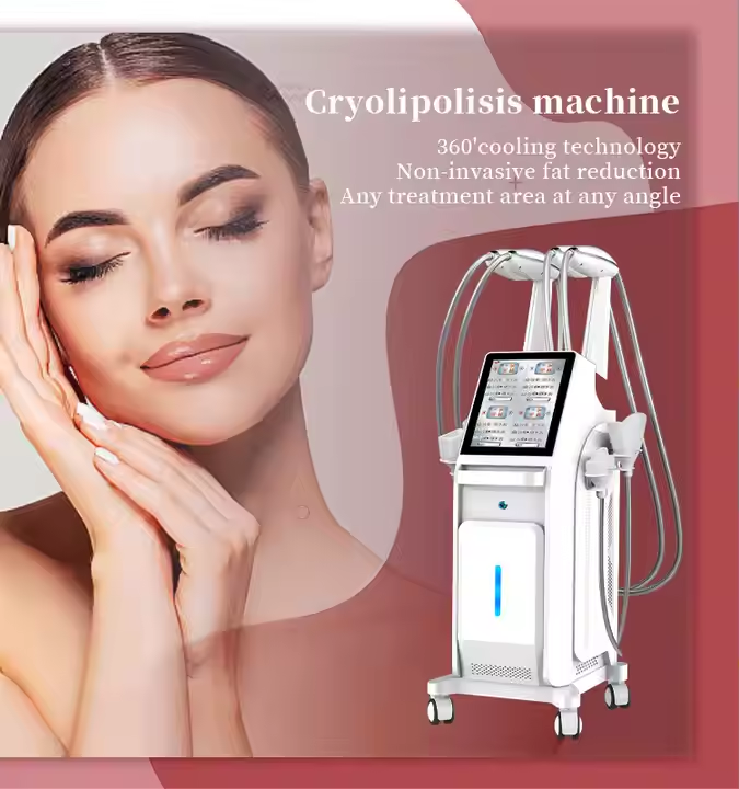 4 handle 360° cryolipolsis machine 6pcs different size treatment silicon heads more comfortable for weight loss body slimming