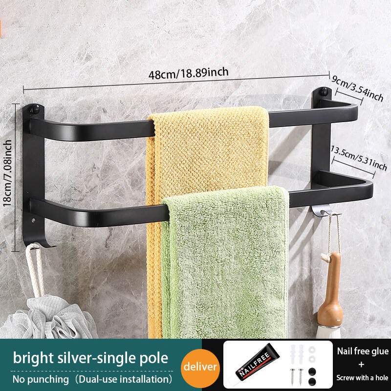 5550 Two bar towel rack Black towel rack towel hanging rod