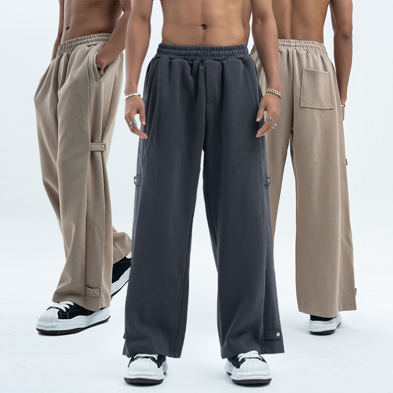 Custom Logo Solid Color Men Baggy Pants