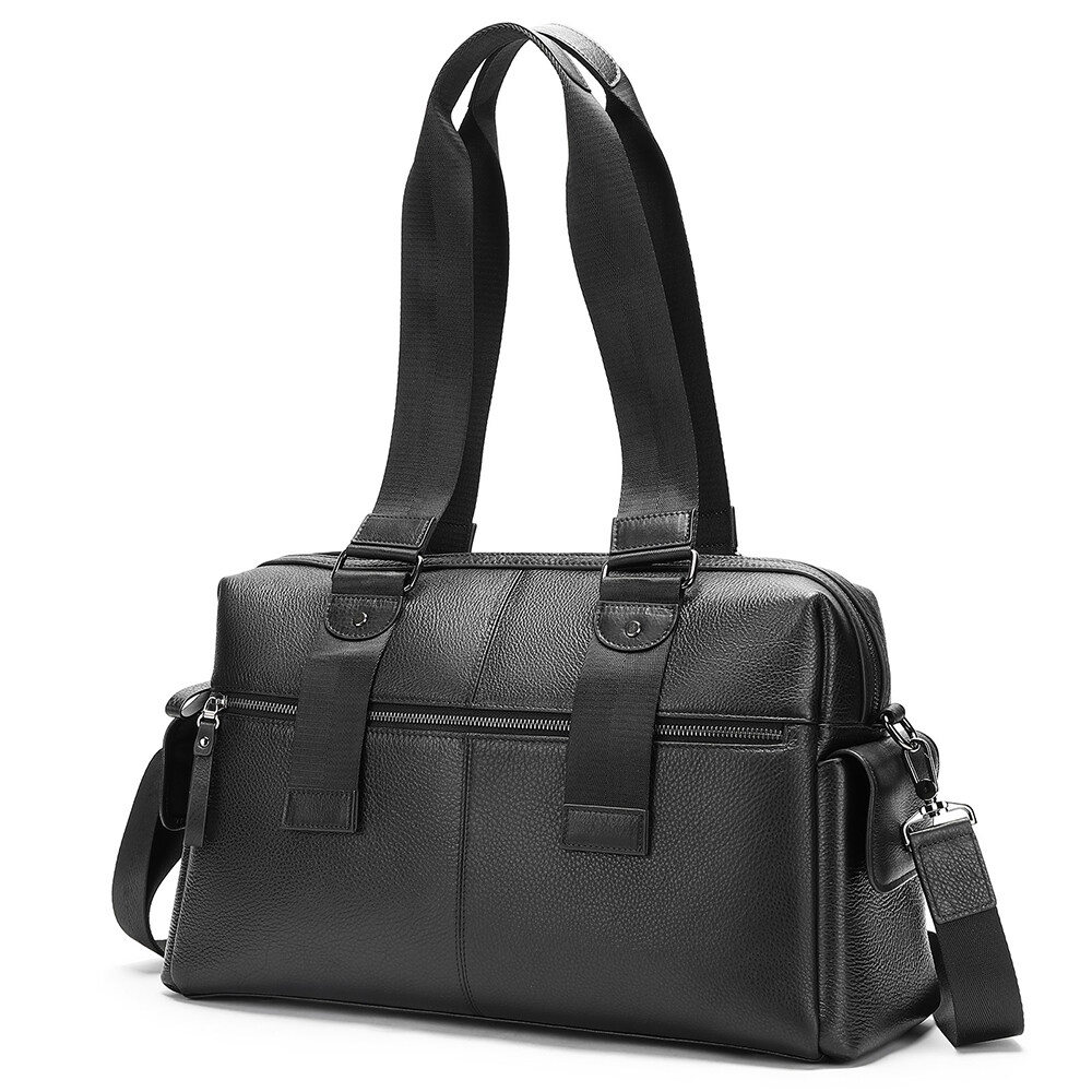 NIUCUNZH Genuine Leather Weekend Travelling Bag Large Capacity Shoulder Handbag 15 inch Laptop Bag Men Leather Duffel Bag