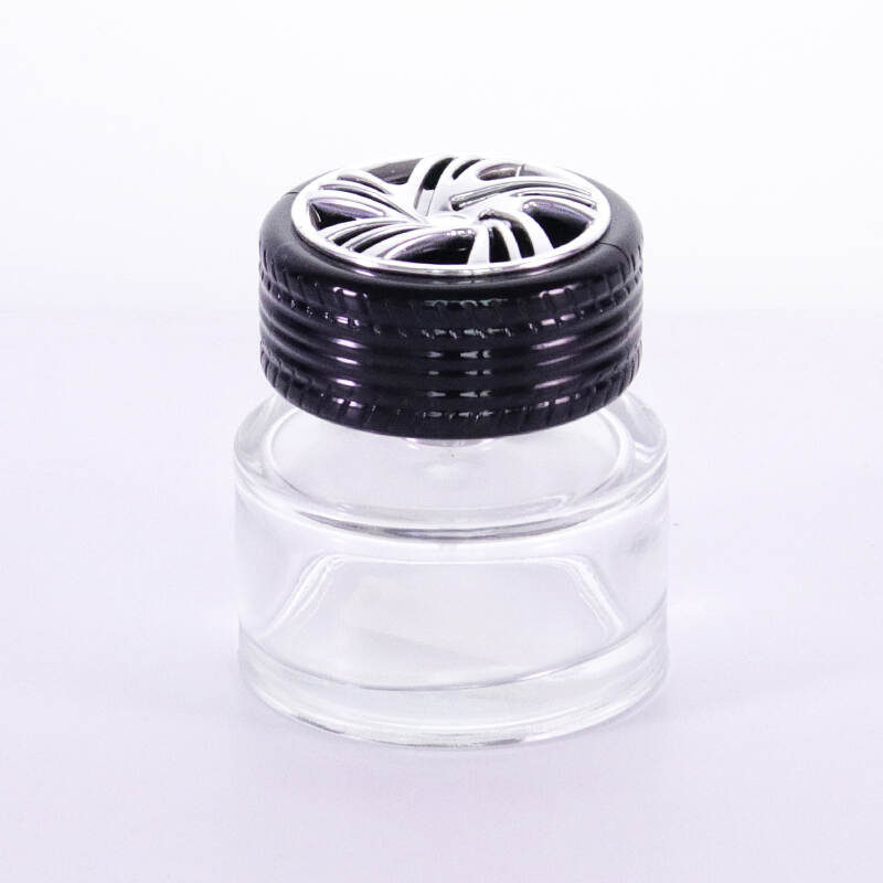 Plastic Cap Tire Shape Cover Looks Handsome 50ml Thick Bottom Glass Perfume Bottle