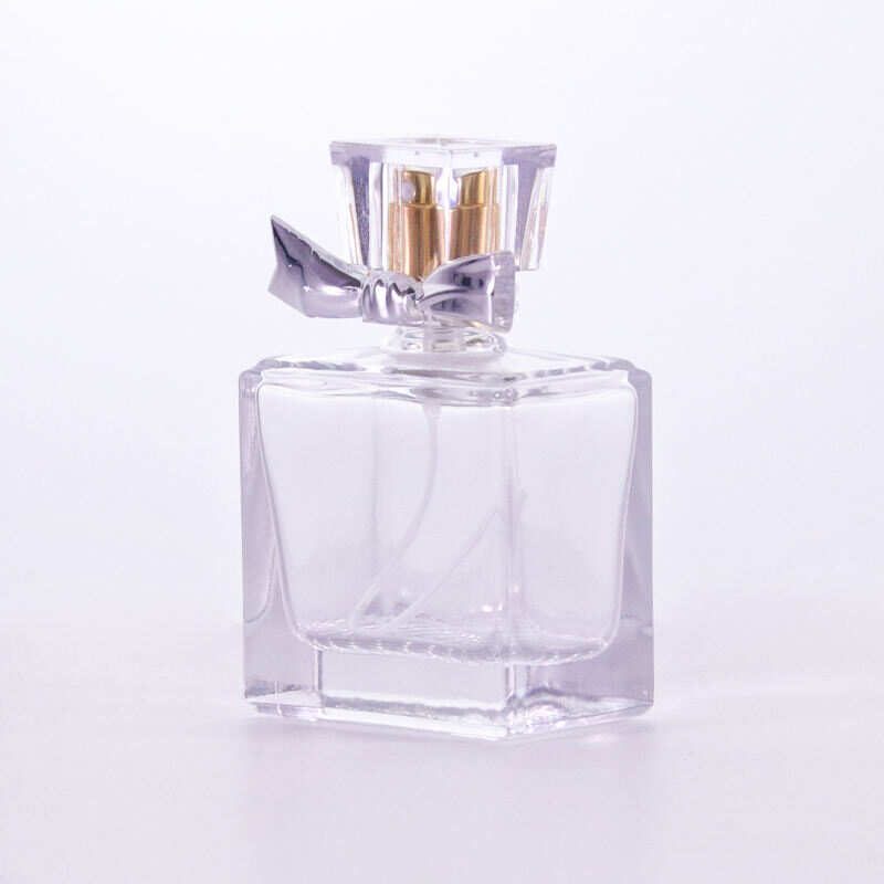 Warehouse in Stock High-end Luxury Square Spray Perfume Bottle Transparent Customizable Color Material