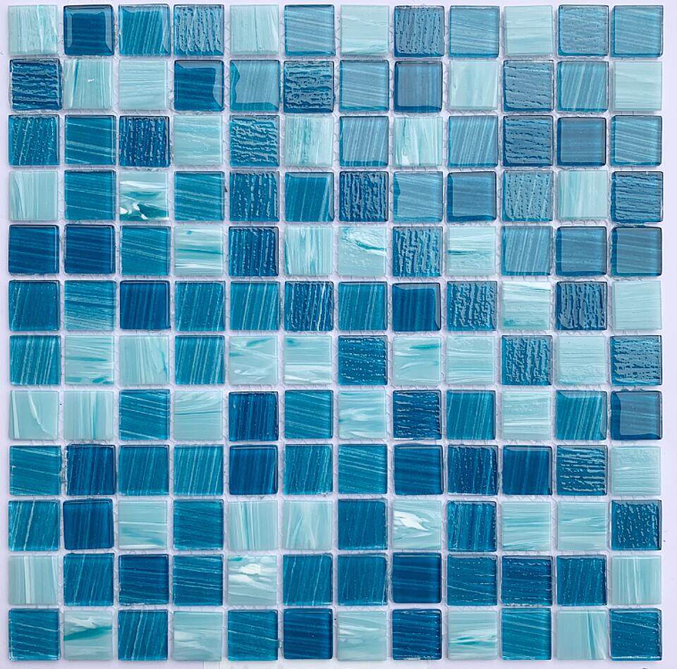 Glass Mosaic Blue Color Swimming Pool Tiles Mosaics