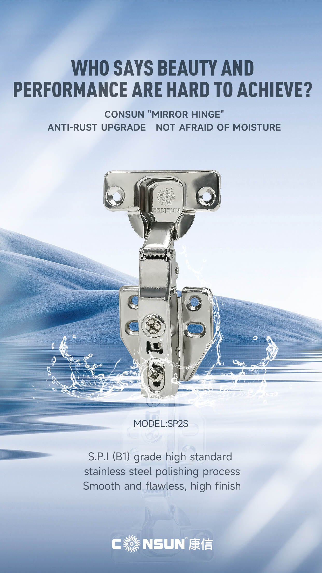 STAINLESS STEEL SOFT CLOSING HINGE,CLIP-ON