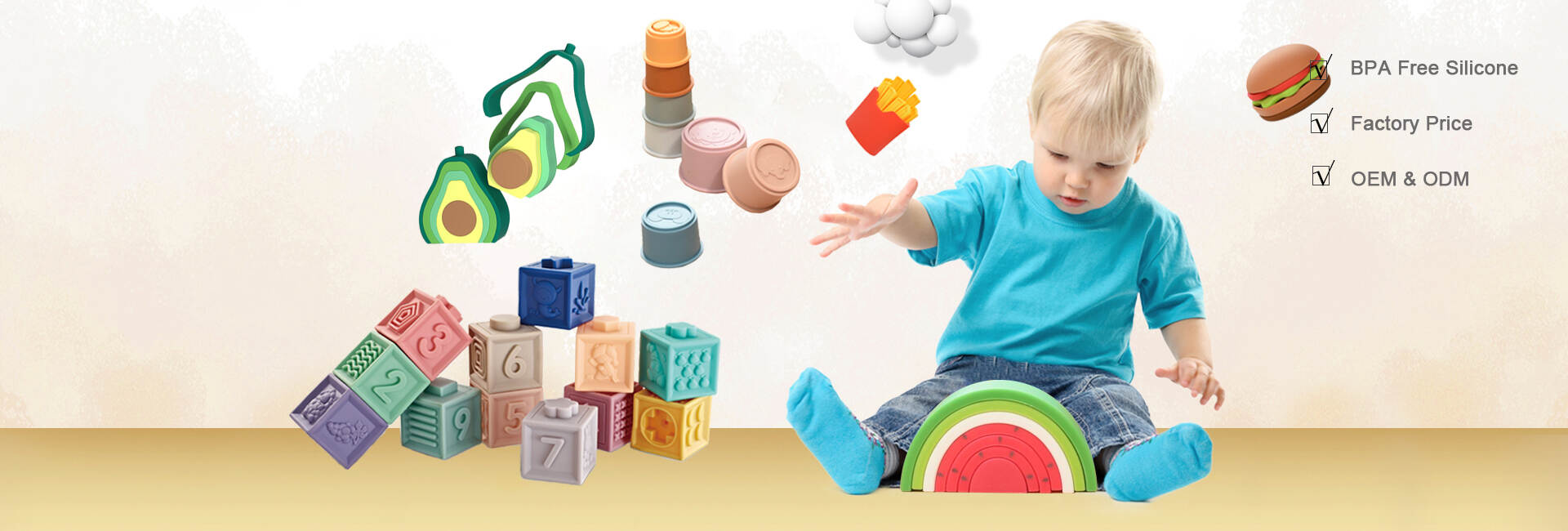 Baby silicone educational toys