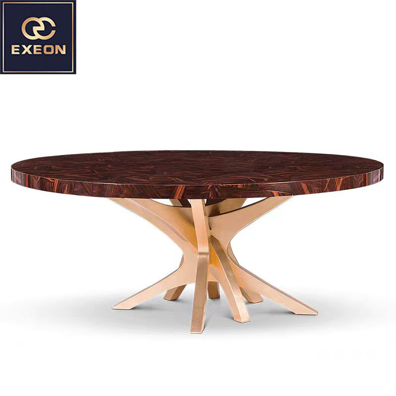 High-end luxury Italian light luxury stainless steel dining table