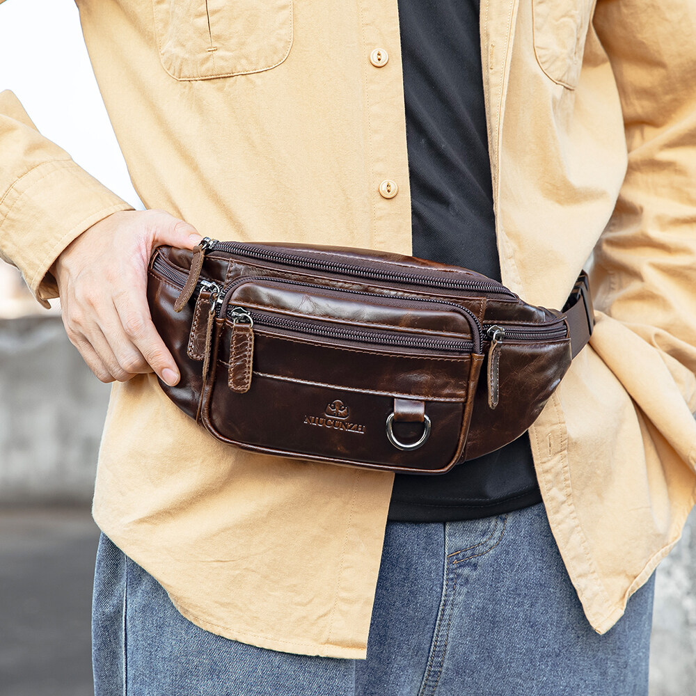 leather chest bags